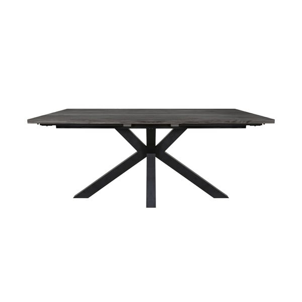 Pilkas valgomojo stalas su juodomis kojomis Canett Maison, 100 x 180 cm