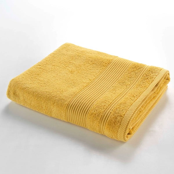 Iš frote audinio iš medvilnės vonios rankšluostis geltonos spalvos 90x150 cm Tendresse – douceur d'intérieur