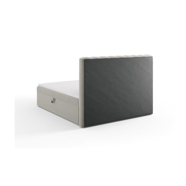 Spyruoklinė lova pilkos spalvos su sandėliavimo vieta 180x200 cm Gina – Milo Casa-image-4