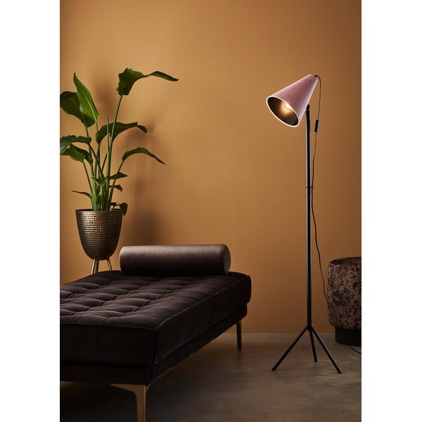 Juodas grindų šviestuvas su rožiniu gaubtu Markslöjd Cilla, 1,5 m aukščio-image-1