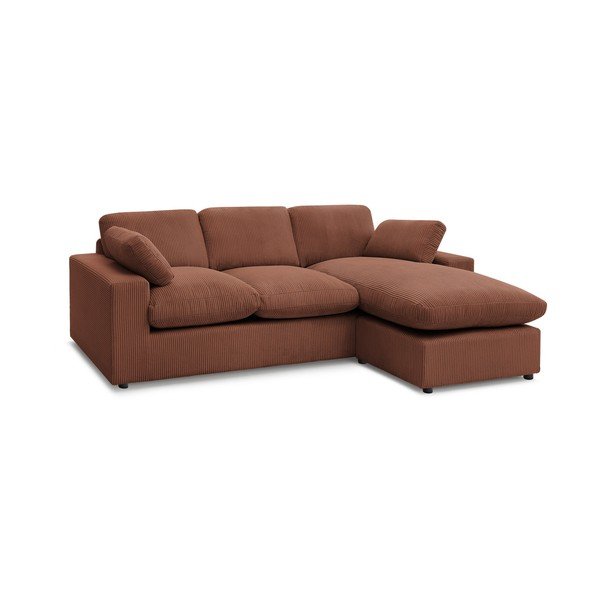 Oranžinės spalvos kampinė sofa iš kordinio velveto Belair – Bobochic Paris-image-2