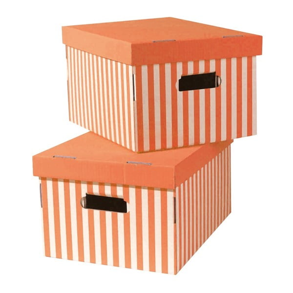 2 oranžinių saugojimo dėžių rinkinys "Compactor Stripes