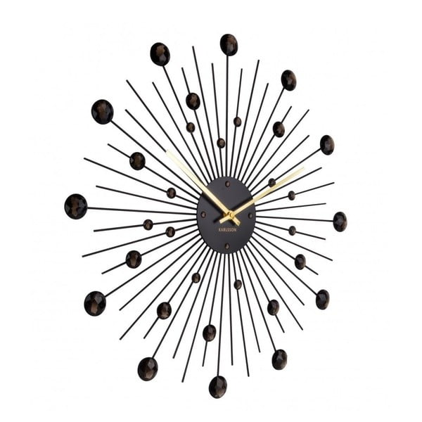Sieninis laikrodis iš juodų kristalų Karlsson Sunburst-image-2