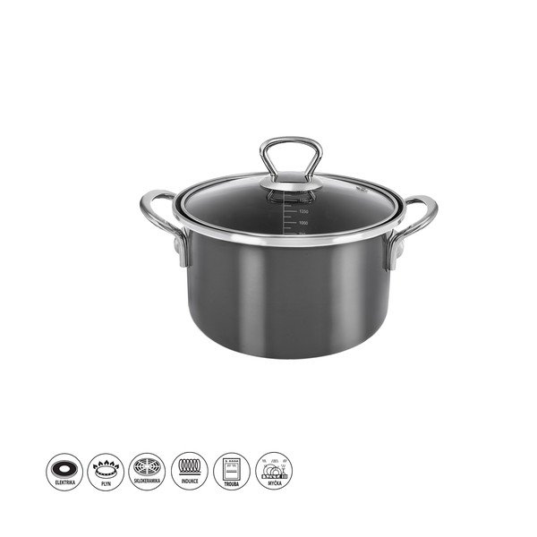 Iš emalio puodas su dangčiu 1,75 l Metalic – Orion-image-3