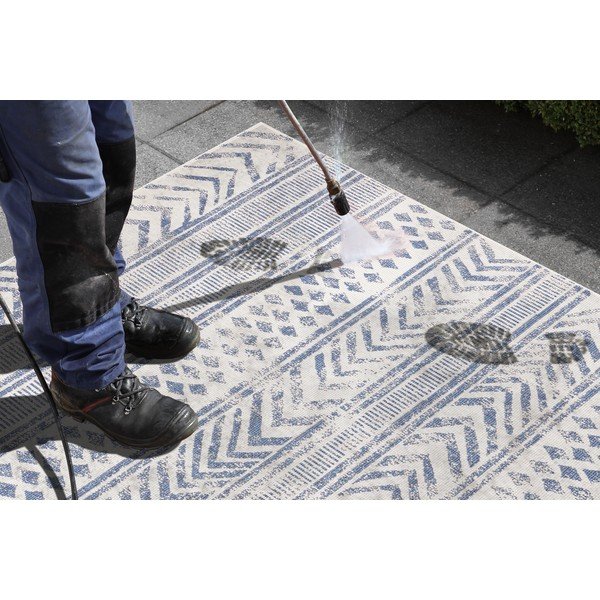 Mėlynos ir kreminės spalvos dvipusis lauko kilimas NORTHRUGS Biri, 80 x 250 cm-image-3