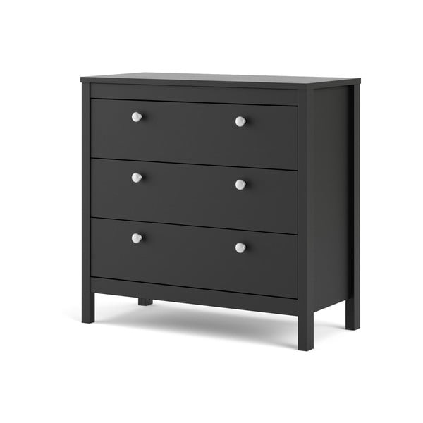 Žema šoninė spintelė juodos spalvos 82x80 cm Madrid – Tvilum-image-3