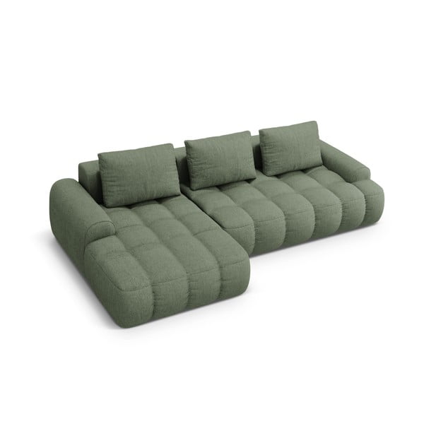 Žalios spalvos sulankstoma/su sandėliavimo vieta kampinė sofa (su kairiuoju kampu/su gultu) Linz – Cosmopolitan Design-image-3