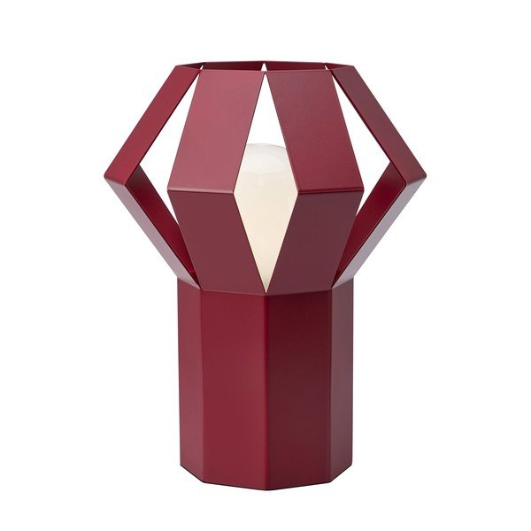 Raudonos spalvos iš metalo stalinis šviestuvas (aukštis 27 cm) su metaliniu gaubtu Octa – Markslöjd