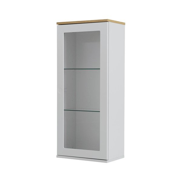 Balta vitrina su ąžuolo medienos kojomis Tenzo Dot, 95 cm aukščio-image-2