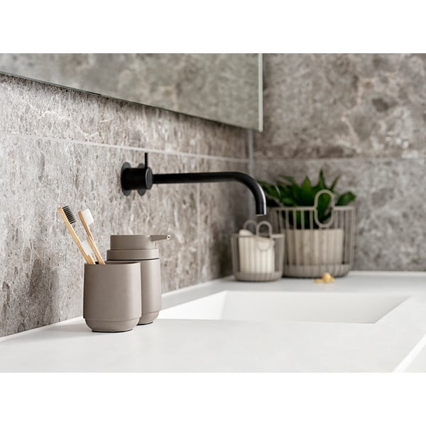 Smėlio spalvos betoninis puodelis dantų šepetėliui Time - Zone-image-1