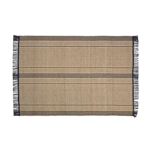 Apverčiamas juodos spalvos/natūralios spalvos iš jūros dumblių pluošto kilimas 160x230 cm Brunilda – Kave Home