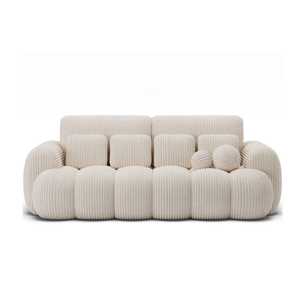 Smėlio spalvos sulankstoma sofa iš kordinio velveto 256 cm Cotonn – ELTAP