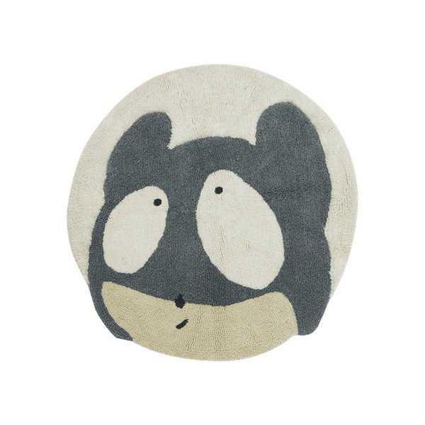 Skalbiamas/rankų darbo iš vilnos vaikiškas kilimas pilkos spalvos/kreminės spalvos ø100 cm Astromouse – Lorena Canals