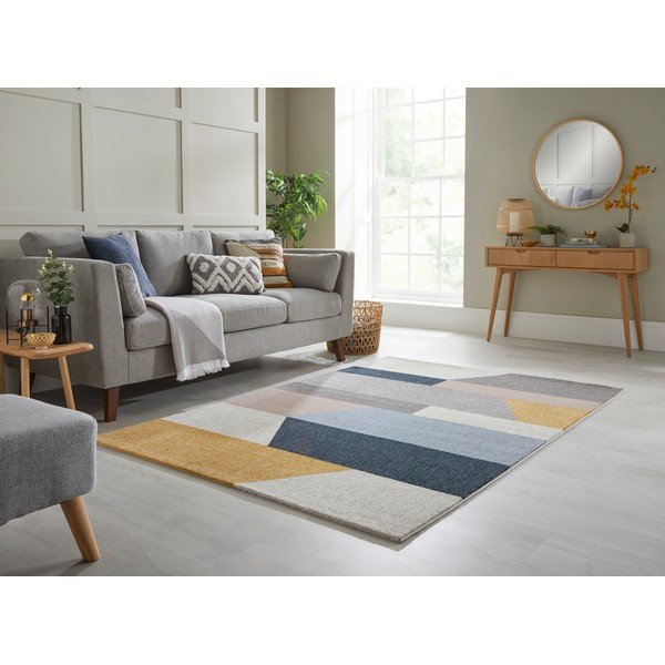 Pilkos ir geltonos spalvos kilimas "Flair Rugs Barrio", 120 x 170 cm-image-1