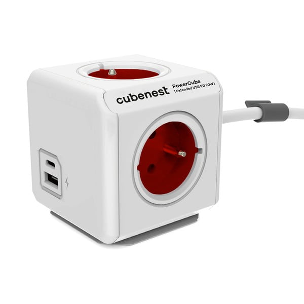 Kištukinis lizdas 13 cm PowerCube Extended USB – Cubenest
