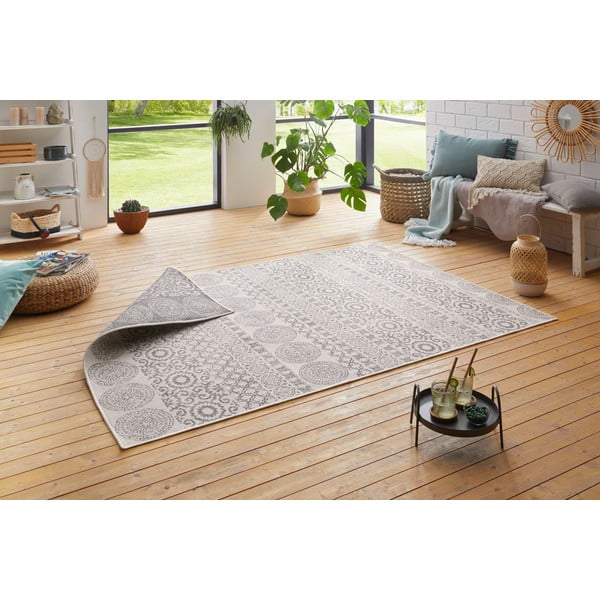 Pilkai baltas dvipusis lauko kilimas Ragami Circle, 80 x 150-image-3