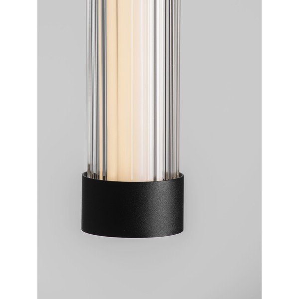 Matinės juodos spalvos iš aliuminio kabantis šviestuvas LED su pritemdymo funkcija ø 6,5 cm su stiklo gaubtu Glovia – Nova Luce-image-3