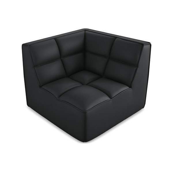 Juodos spalvos iš dirbtinės odos modulinė sofos dalis Kalai – Makamii-image-1