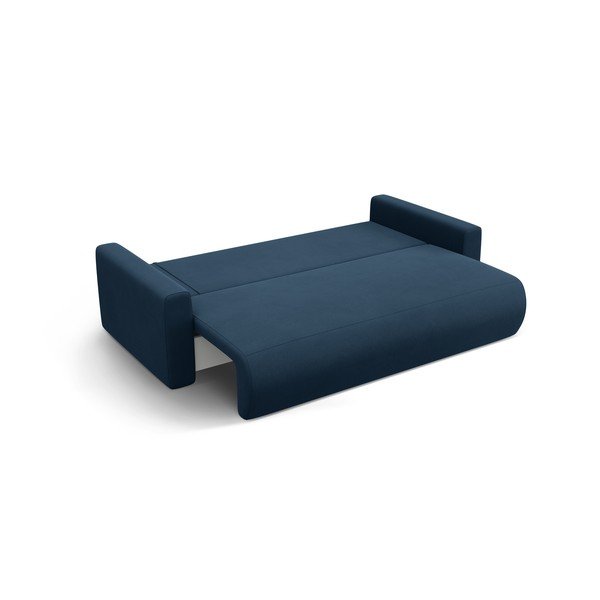 Tamsiai mėlynos spalvos iš velveto sulankstoma/su sandėliavimo vieta sofa 238 cm Belfast – Cosmopolitan Design-image-2