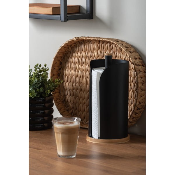 Iš bambuko virtuvinių rankšluosčių laikiklis juodos spalvos ø 15,5 cm   Bamboo Accent – PT LIVING-image-1
