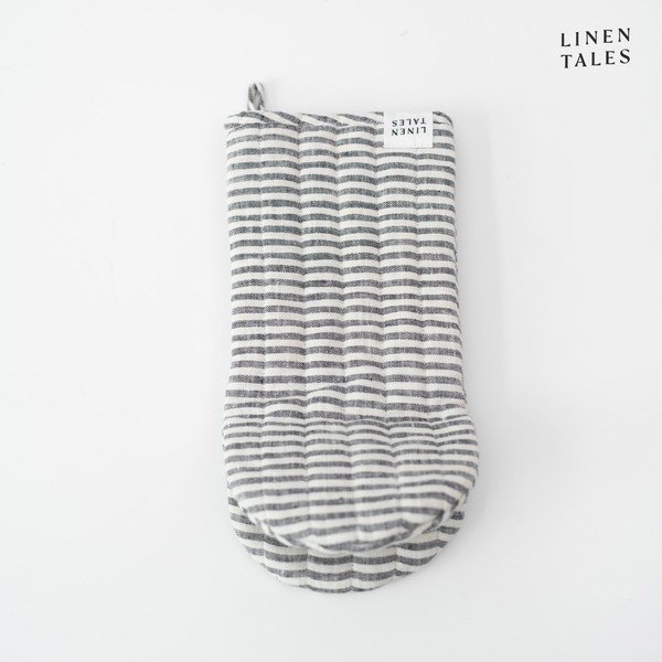 Orkaitės pirštinė iš lino Thin Black Stripes – Linen Tales-image-2