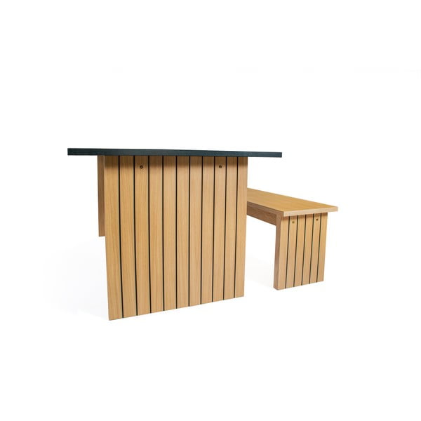 Valgomojo stalas su ąžuoliniu stalviršiu 90x160 cm Stripe - Woodman-image-3