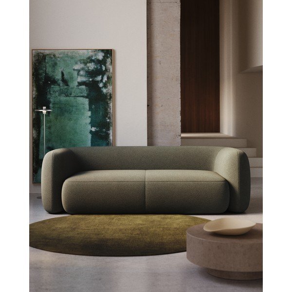 Tamsiai žalios spalvos sofa iš boucle 246 cm Martina – Kave Home-image-1