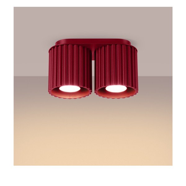Bordo spalvos iš metalo taškinis šviestuvas 10x21 cm Zora – Sollux-image-3