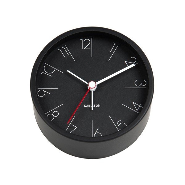 Juodos spalvos Karlsono numerių žadintuvas, ø 11 cm-image-1