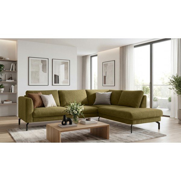Kampinė sofa garstyčių spalvos (su dešiniuoju kampu) Gomero – Scandic-image-1