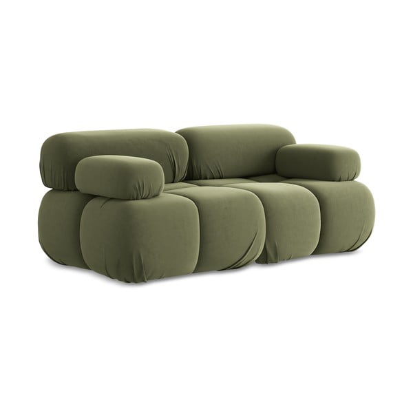 Šviesiai žalios spalvos iš velveto sofa 190 cm Lokua – Makamii-image-3