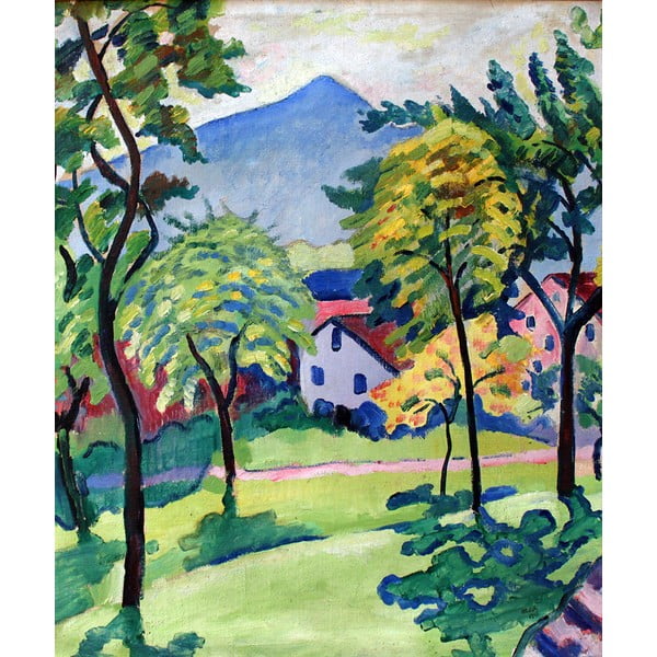 August Macke reprodukcija Tegernsee Landscape, 50 x 60 cm