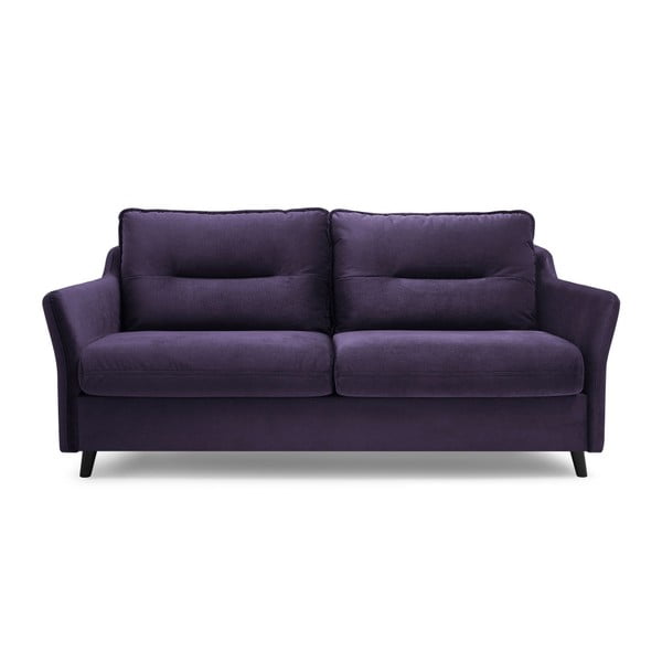 Violetinė aksominė sofa lova "Bobochic Paris Loft