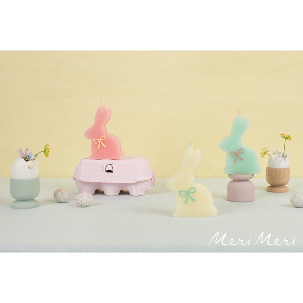 Žvakės 3 vnt. degimo laikas 2 h su Velykų motyvu Bunny – Meri Meri-image-2