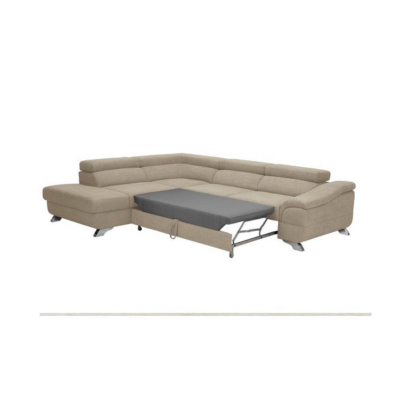 "Windsor & Co Sofos Gamma" rudos ir pilkos spalvos sofa-lova su aksomo apmušalais, kairysis kampas-image-4