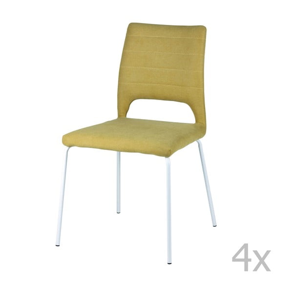 4 geltonų valgomojo kėdžių rinkinys "sømcasa Lena
