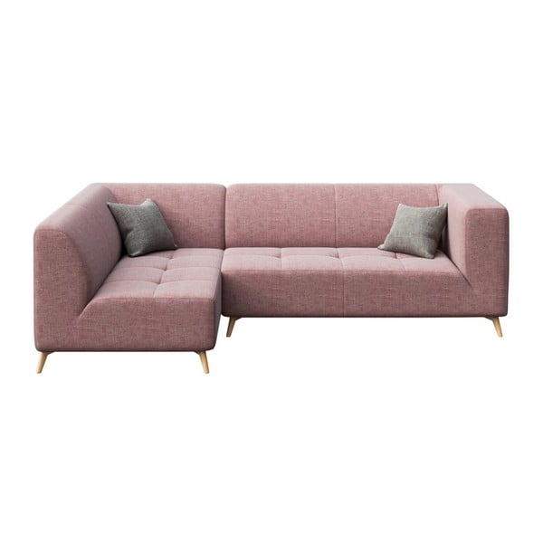Rožinė kampinė sofa MESONICA Toro, kairysis kampas