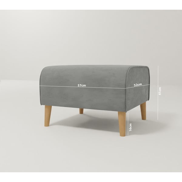 Taburetė šviesiai pilkos spalvos iš velveto Carole – Ropez-image-3