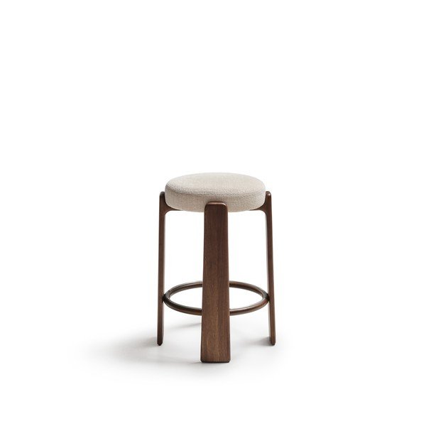 Smėlio spalvos/tamsios natūralios spalvos iš uosio masyvo baro taburetė (sėdynės aukštis 75 cm) Granite – Kave Home-image-2