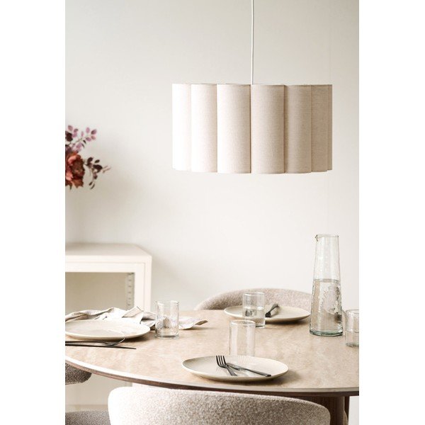 Smėlio spalvos iš lino kabantis šviestuvas ø 45 cm Watton – House Nordic-image-1