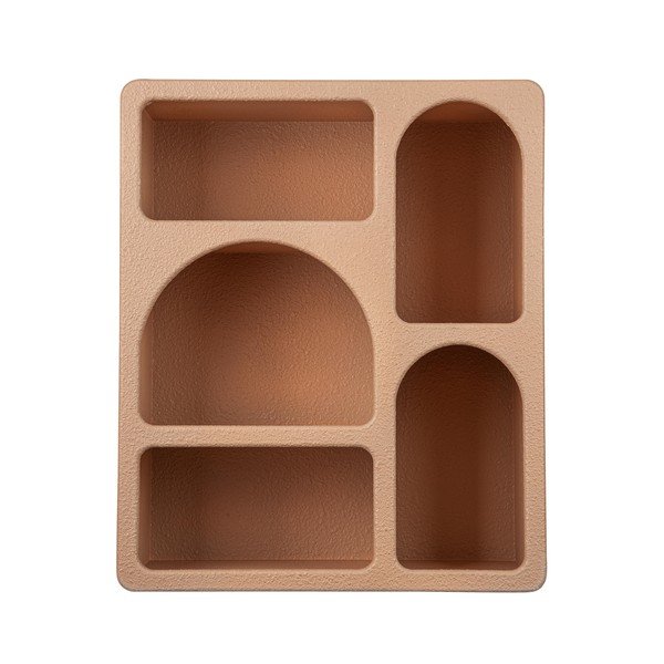 Terakotos spalvos kelių aukštų sieninė lentyna 40 cm Creamy – Bizzotto-image-1