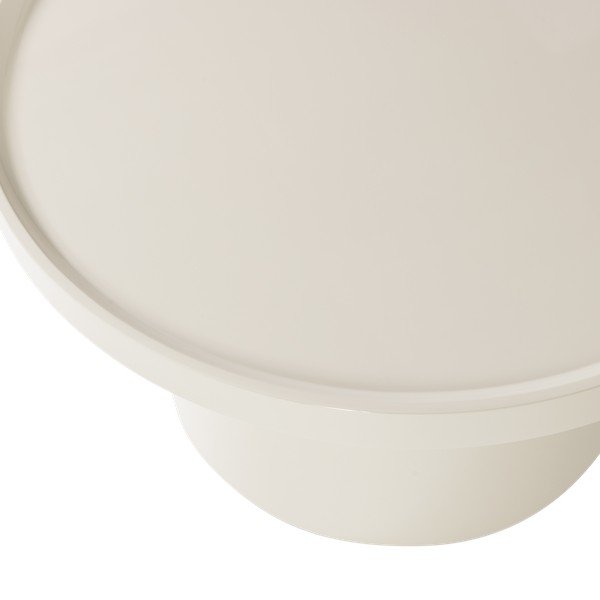 Pilkai smėlinės spalvos apvalios formos kavos staliukas ø 70 cm Veluna – WOOOD-image-2