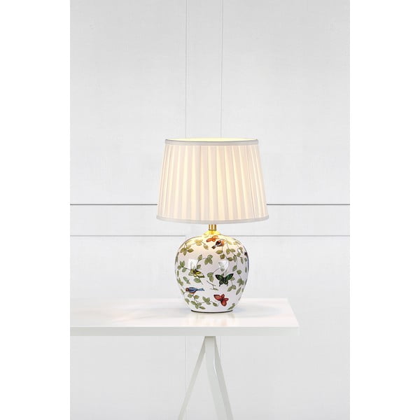 Stalinis šviestuvas baltos spalvos (aukštis 48 cm) su tekstiliniu gaubtu Mansion – Markslöjd-image-1