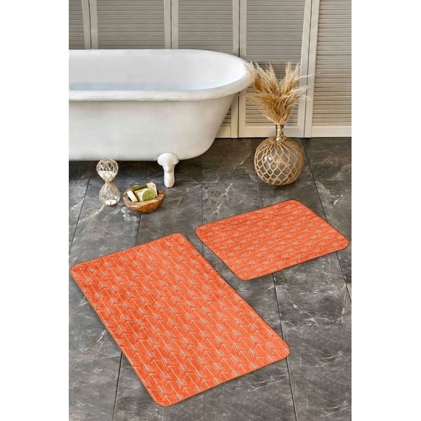 Terakotos spalvos iš velveto vonios kilimėliai 2 vnt. 60x100 cm – Mila Home-image-4