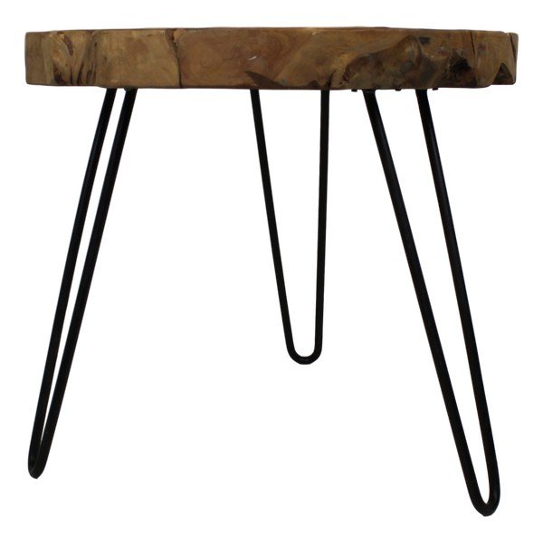 Kavos staliukas su tikmedžio stalviršiu HSM kolekcija Helen, ⌀ 55 cm-image-1
