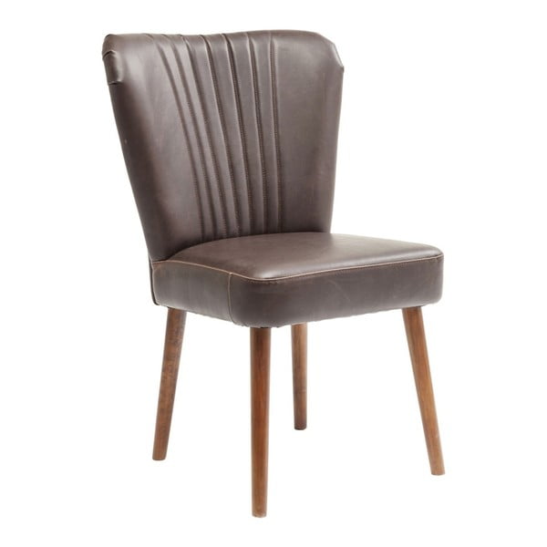 Ruda odinė kėdė su beržo medienos konstrukcija Kare Design Filou