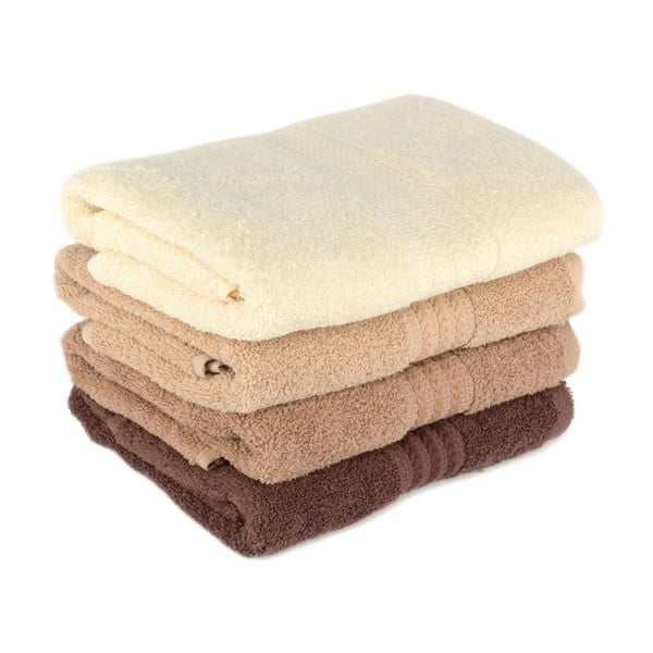 4 rudų medvilninių rankšluosčių rinkinys Foutastic Home, 50 x 90 cm-image-1