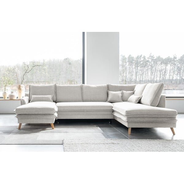 Sulankstoma kampinė sofa smėlio spalvos (su dešiniuoju kampu/„U“ formos) Charming Charlie – Miuform-image-1