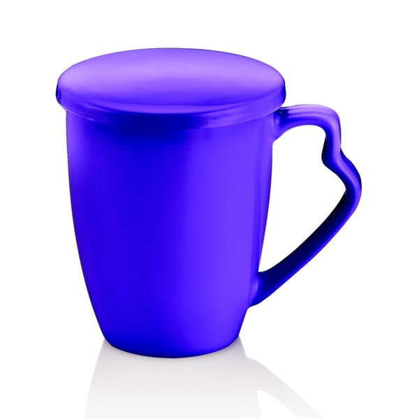Violetinis porcelianinis puodelis su dangteliu Efrasia