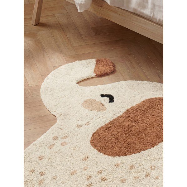 Skalbiamas/rankų darbo rudos spalvos/kreminės spalvos iš medvilnės vaikiškas kilimas 95x120 cm Snuggle Emmi – Hanse Home-image-2